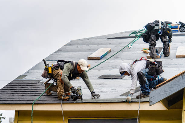 Professional Gutter Installation technician working in Yulan, NY